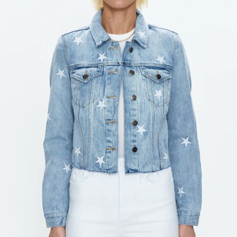 PISTOLA  BRANDO STAR EMBROIDERY DENIM JACKET - ZODIAC